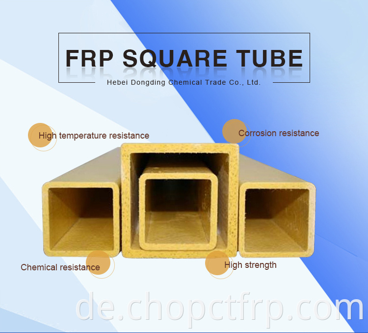 Heißverkaufsfaser-Korrosion hochfestem Quadratrohr Fiberglasrohr